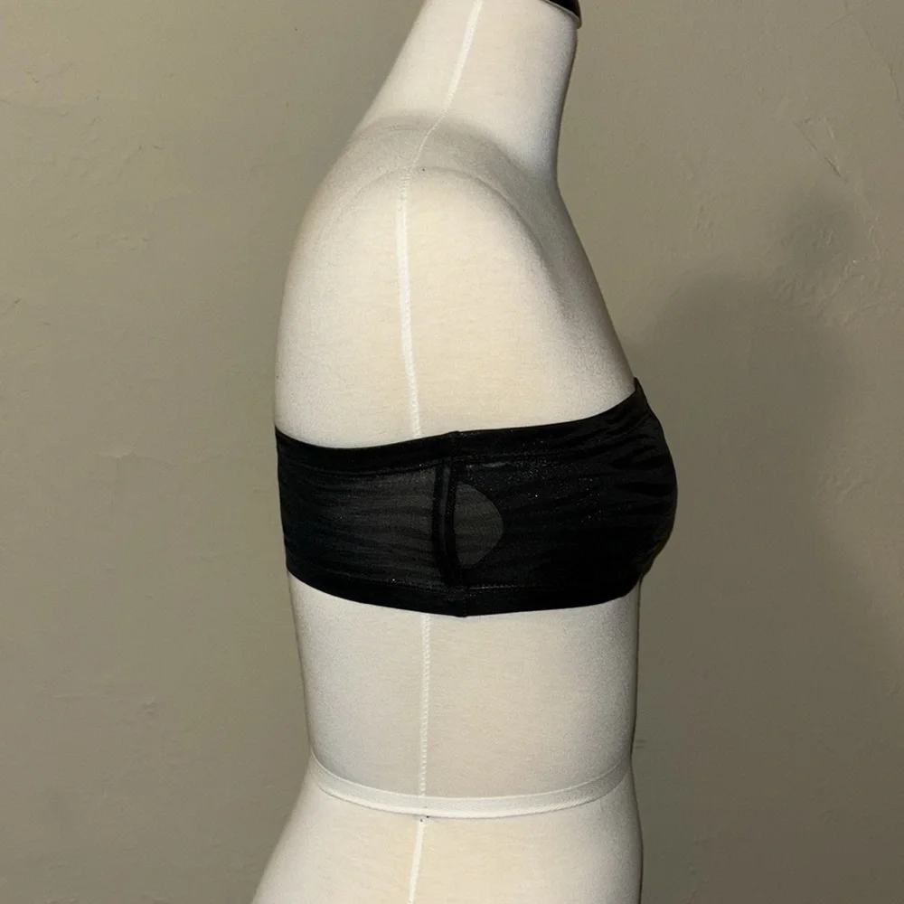 CHARLOTTE RUSE Dark glitter blue/black bandeau bra in women’s size Medium